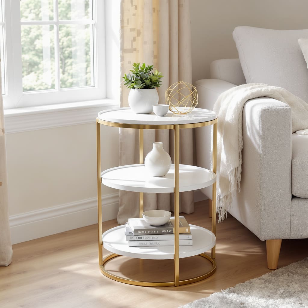 Golden Aura Tiered Side Table