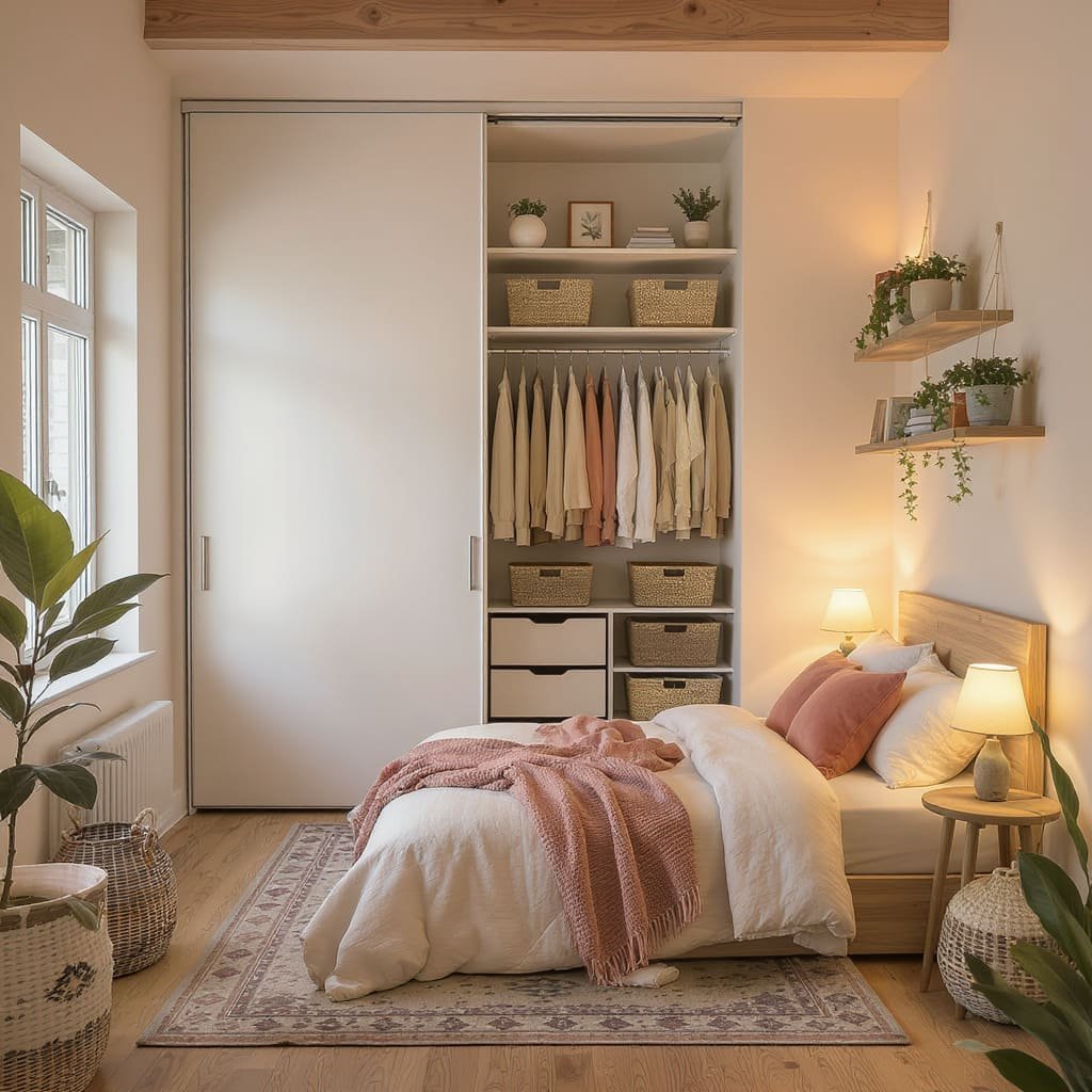 Integrated Closet Wall Tiny Room