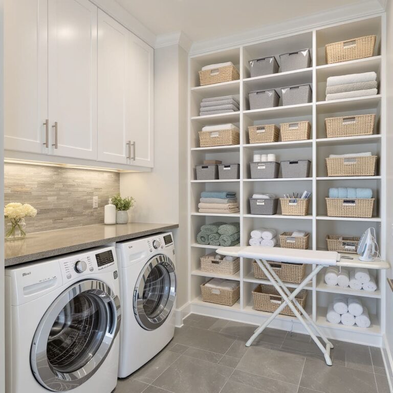 Laundry and Linen Library Wall