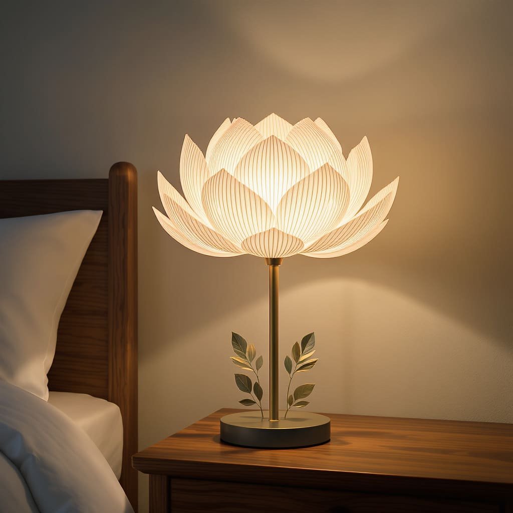 Lotus Bloom Bedside Table Lamp
