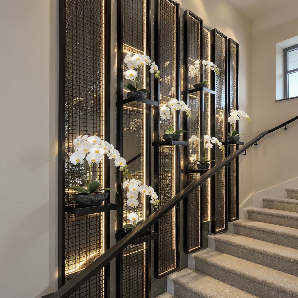 Lux Orchid Light Panel Stairway Wall Decor