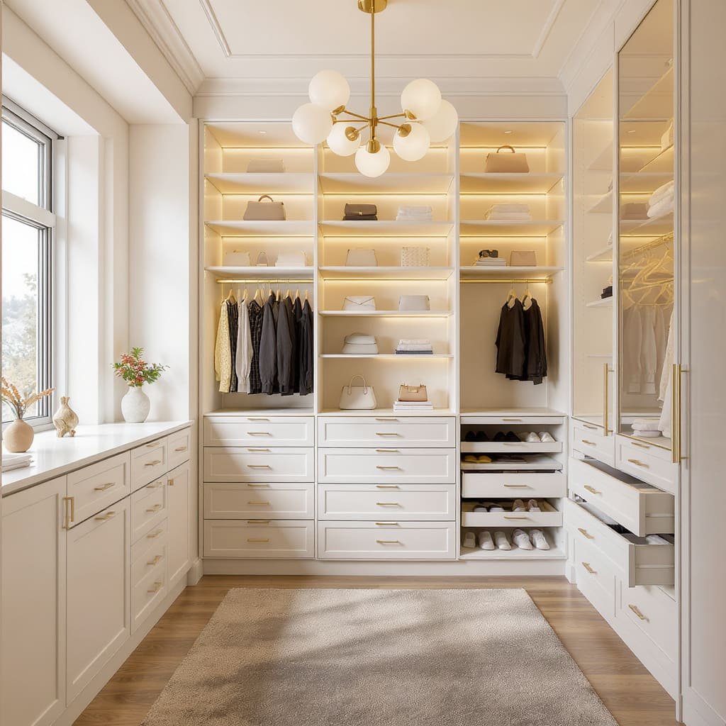 Luxury White Walk In Closet