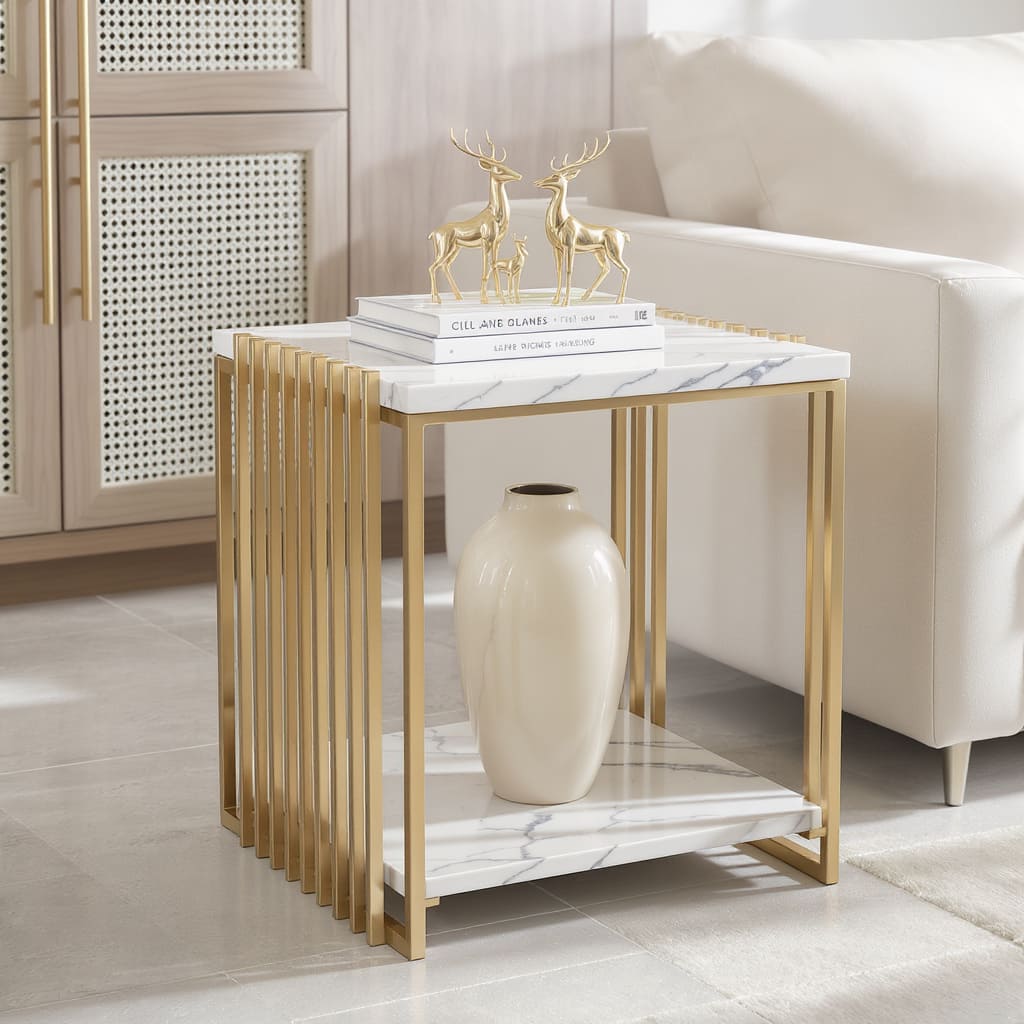 Luxe Two Drawer Bedside Table