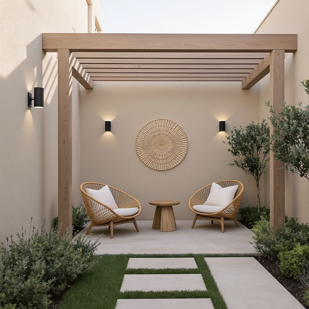 Minimal Pergola Nook for Two