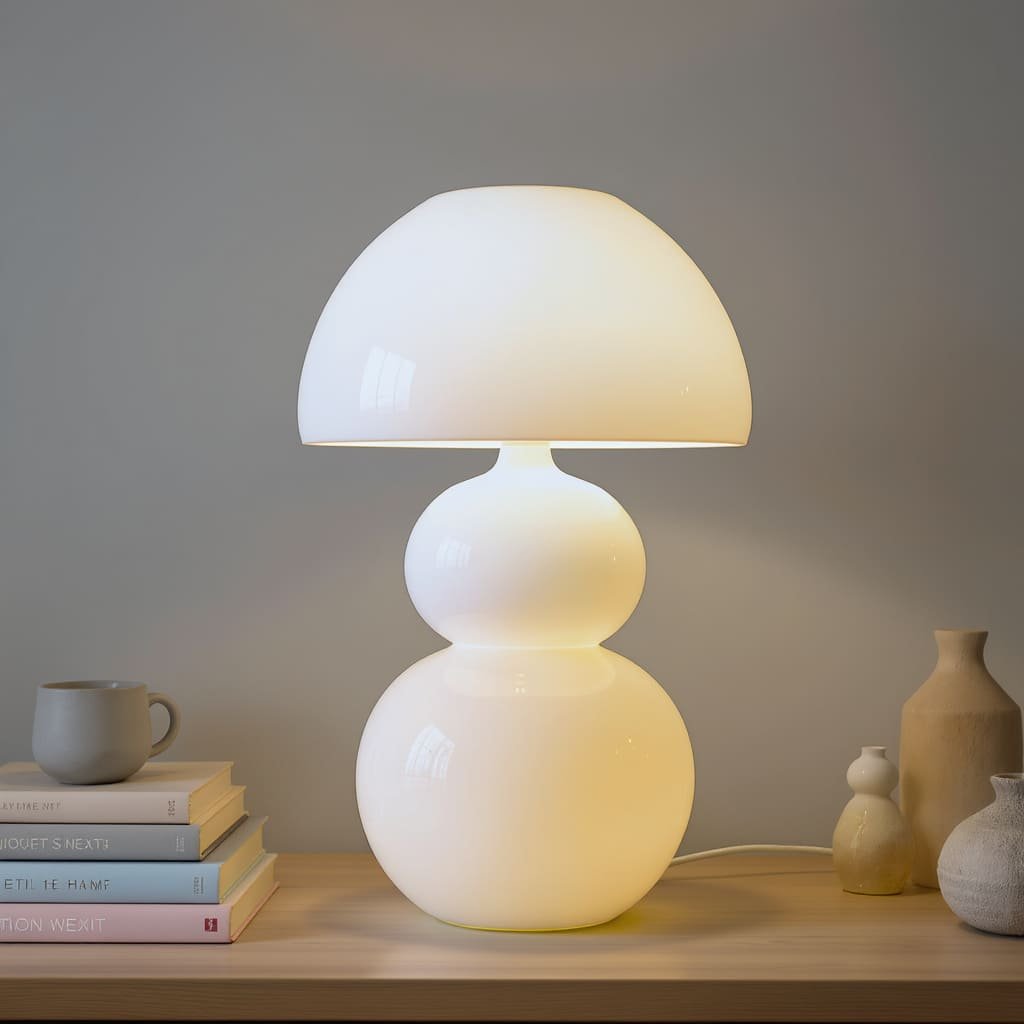 Mushroom Glow Glass Table Lamp