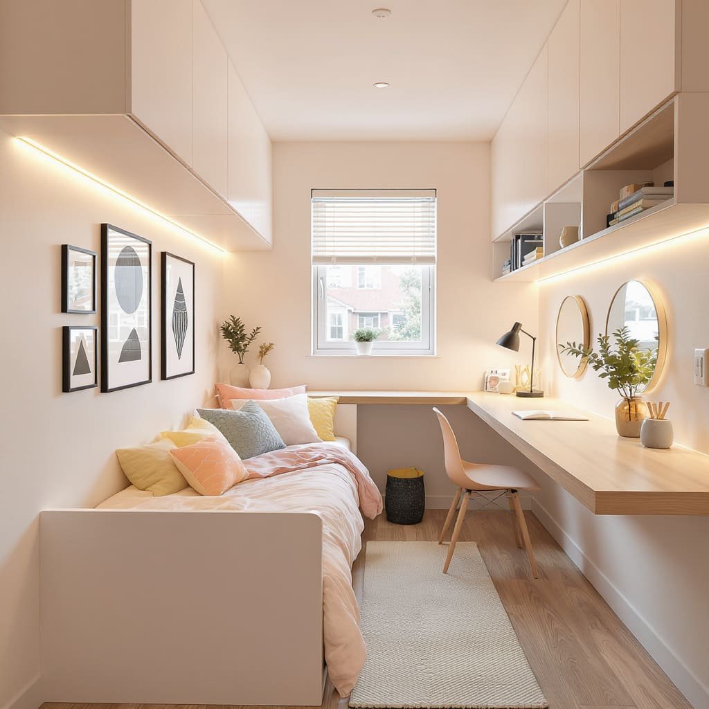 Playful Floating Desk Tiny Room