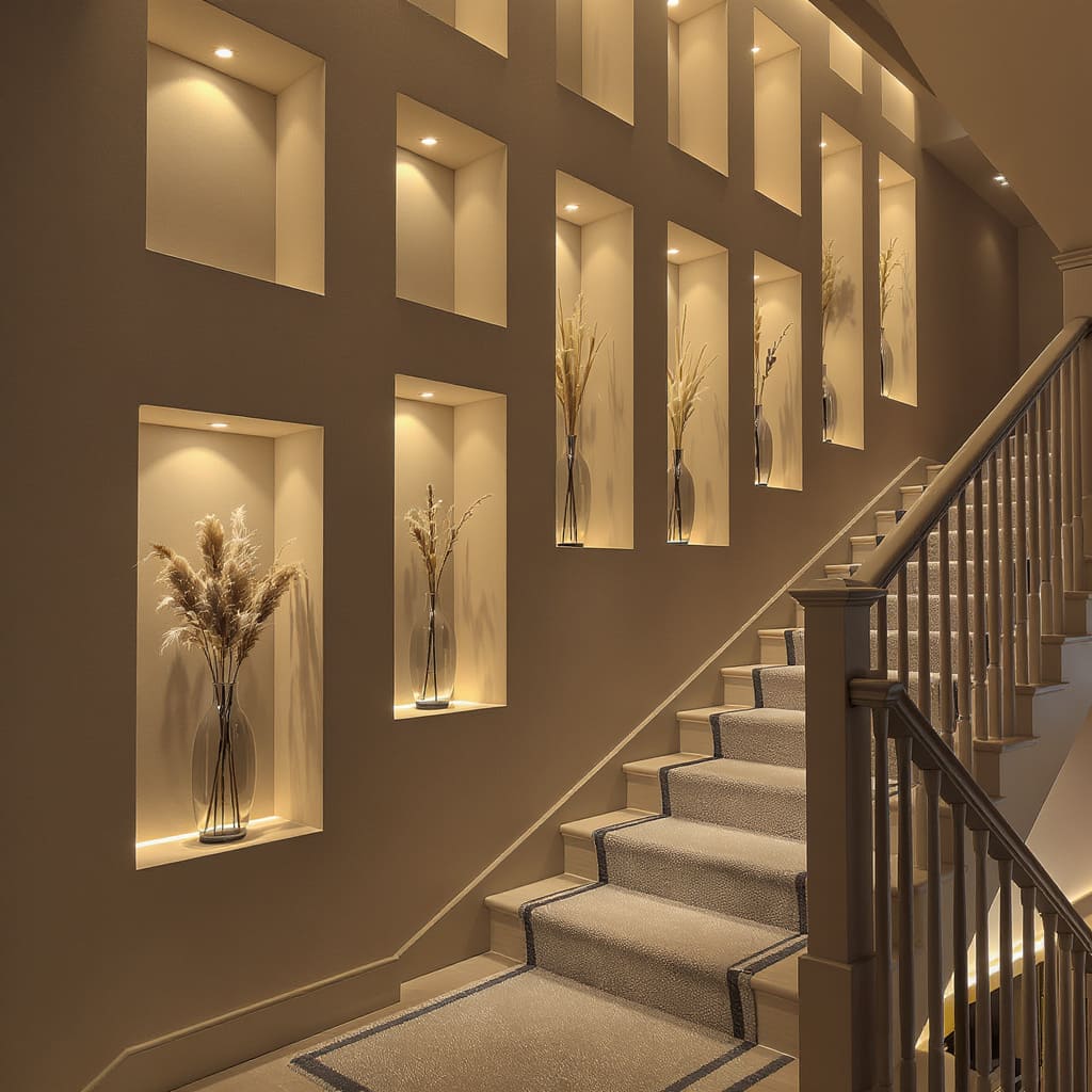 Recessed Niche Stairway Wall Decor