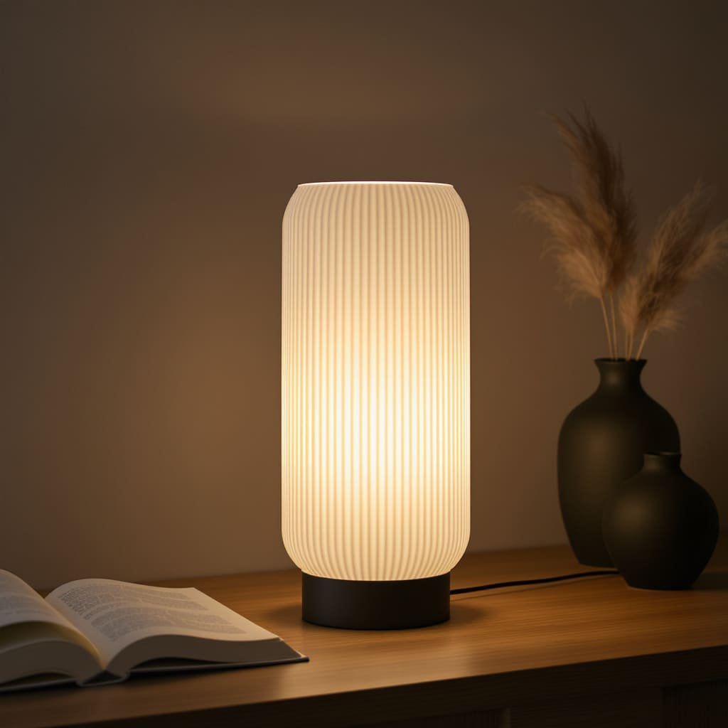 Ribbed Column Ambient Table Lamp