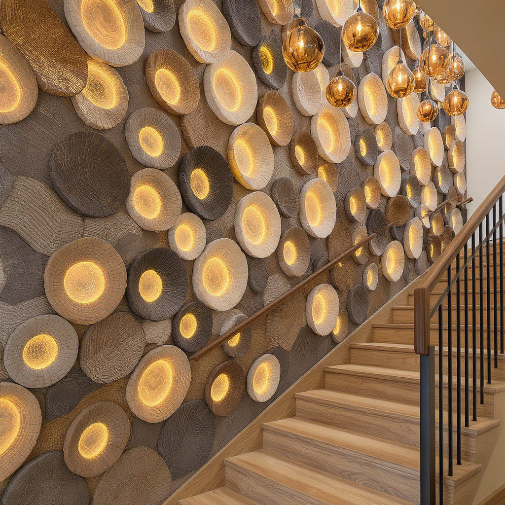 Sculpted Halo Stairway Wall Decor