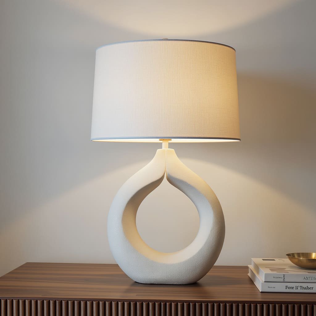 Sculptural Loop Ceramic Table Lamp