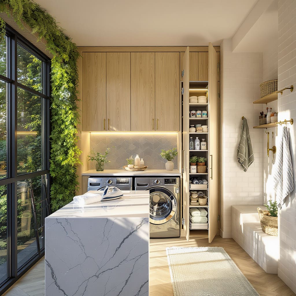 Sunlit Greenery Laundry Retreat