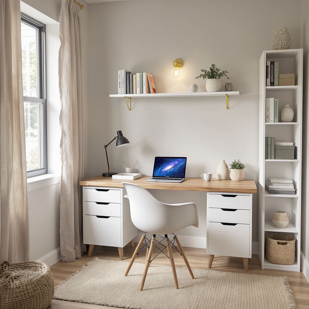 Sunny Minimalist Cozy Workspace