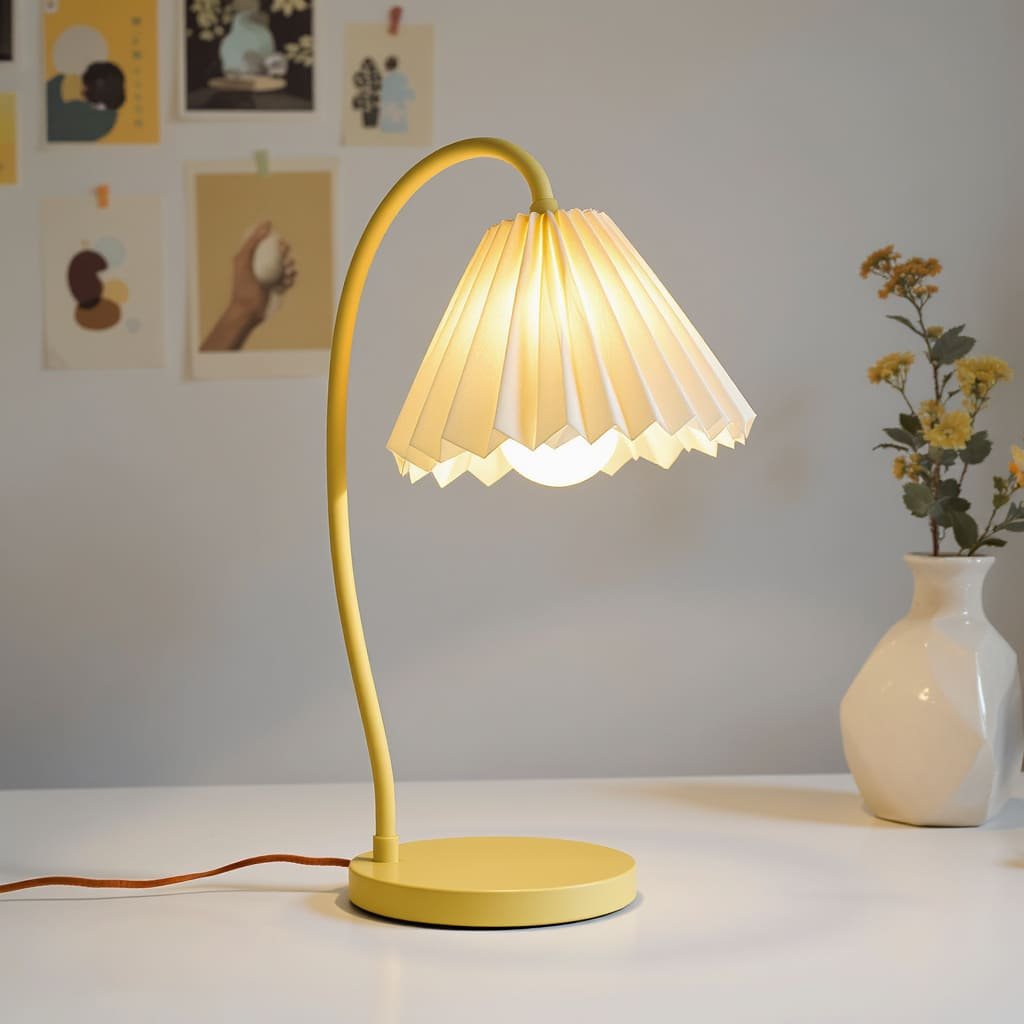 Sunny Pleated Gooseneck Table Lamp