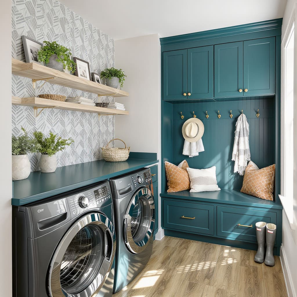 Teal Mudroom Laundry Combo