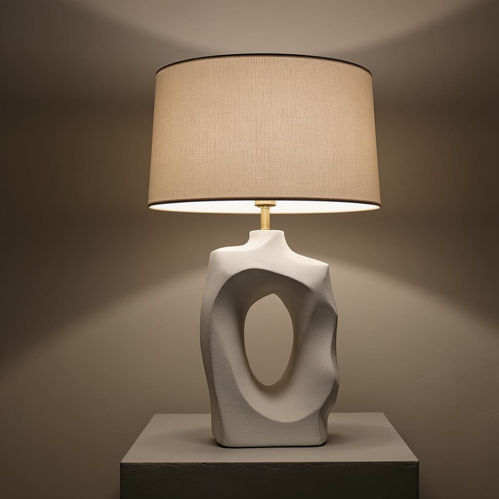 Textured Cutout Ceramic Table Lamp