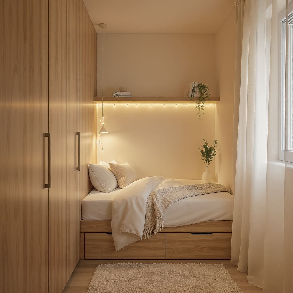 Warm Minimal Nook Tiny Room