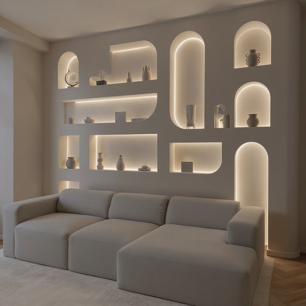 Arched LED Niche Wall Showcase