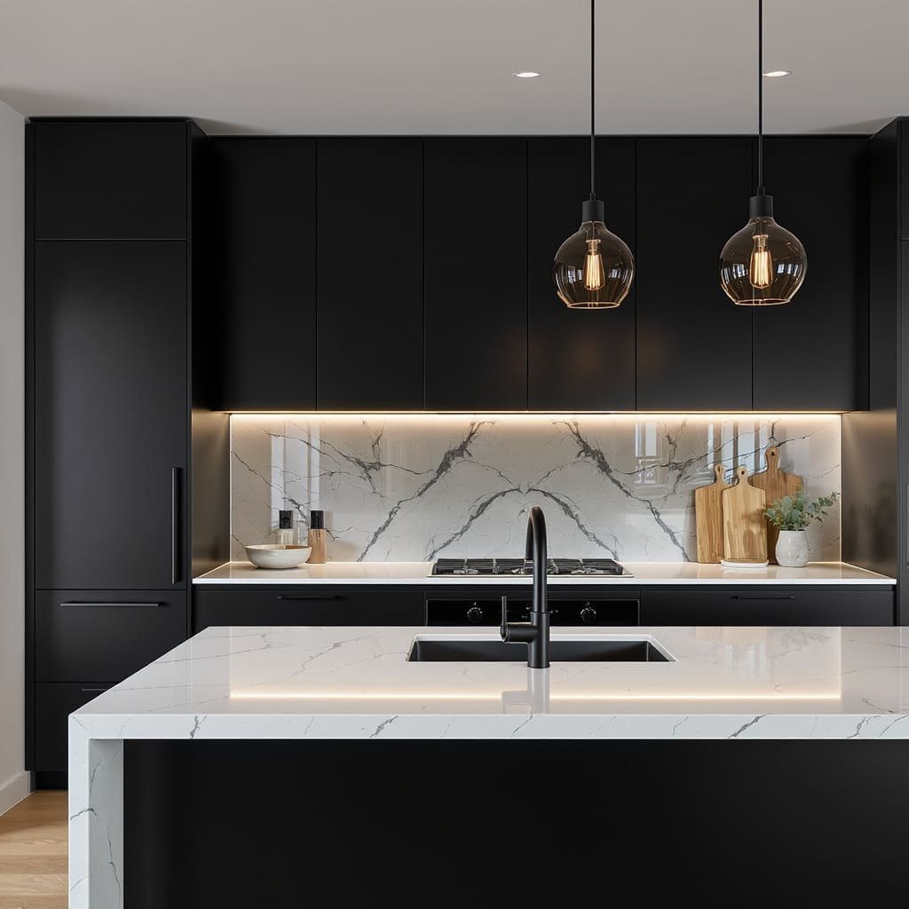 Black Void Light Rift Kitchen