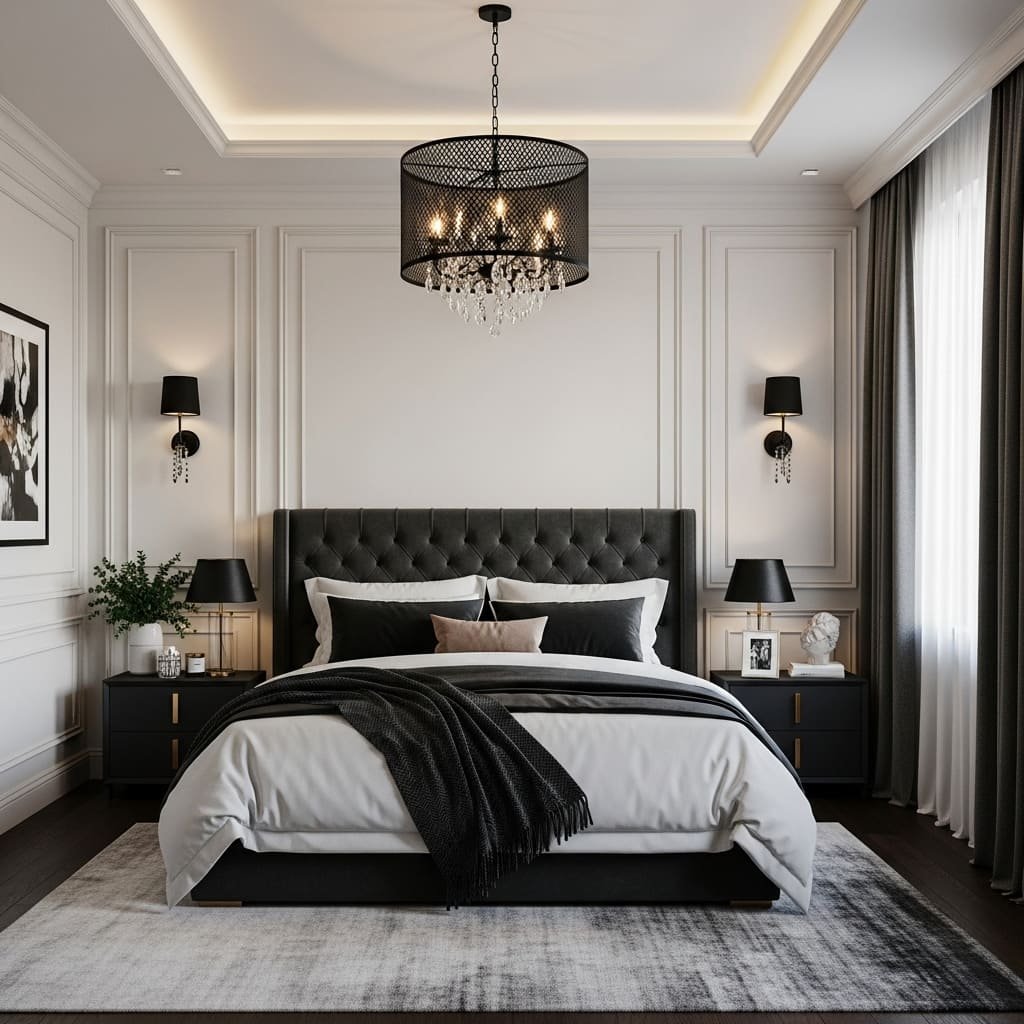 Black and White Modern Classic Bedroom