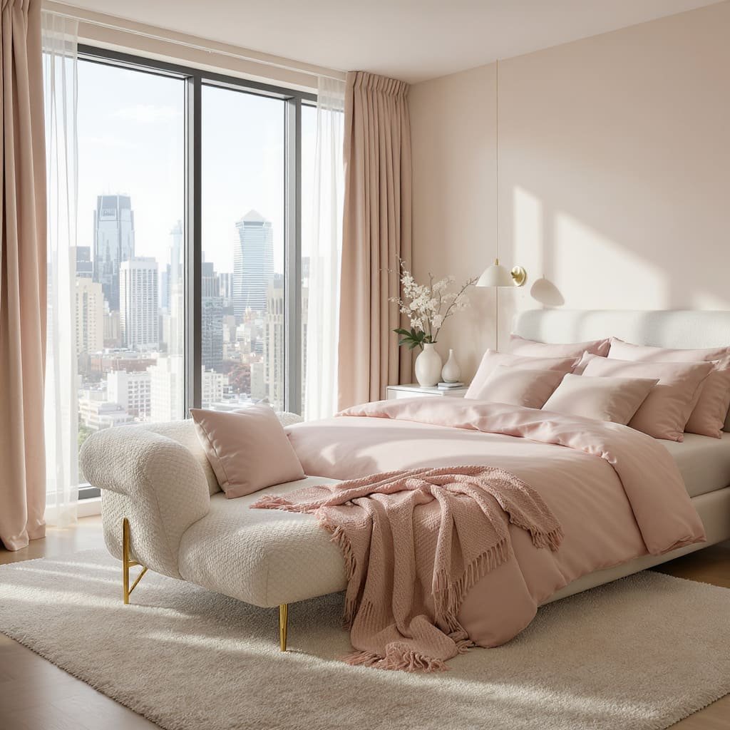 Bouclé Bedroom Bench Couch