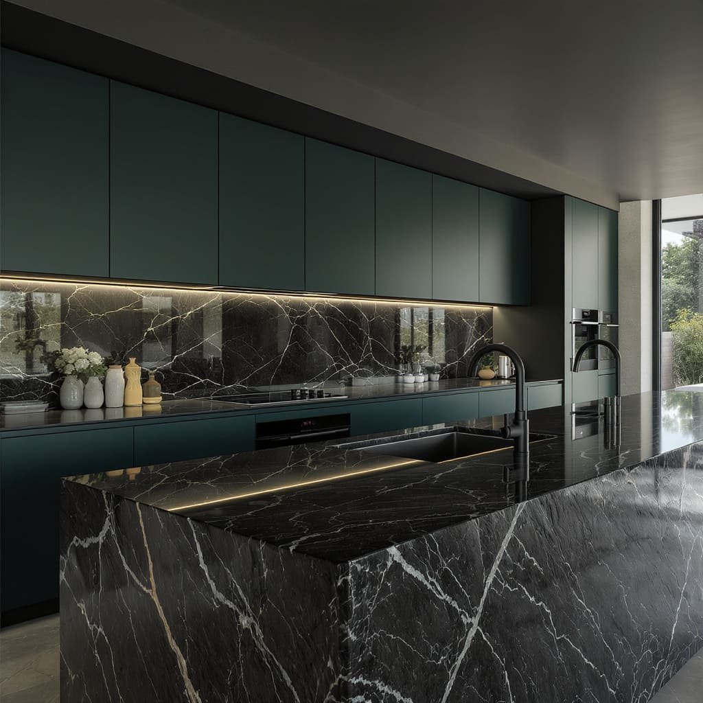 Deep Forest Basalt Luxe Kitchen