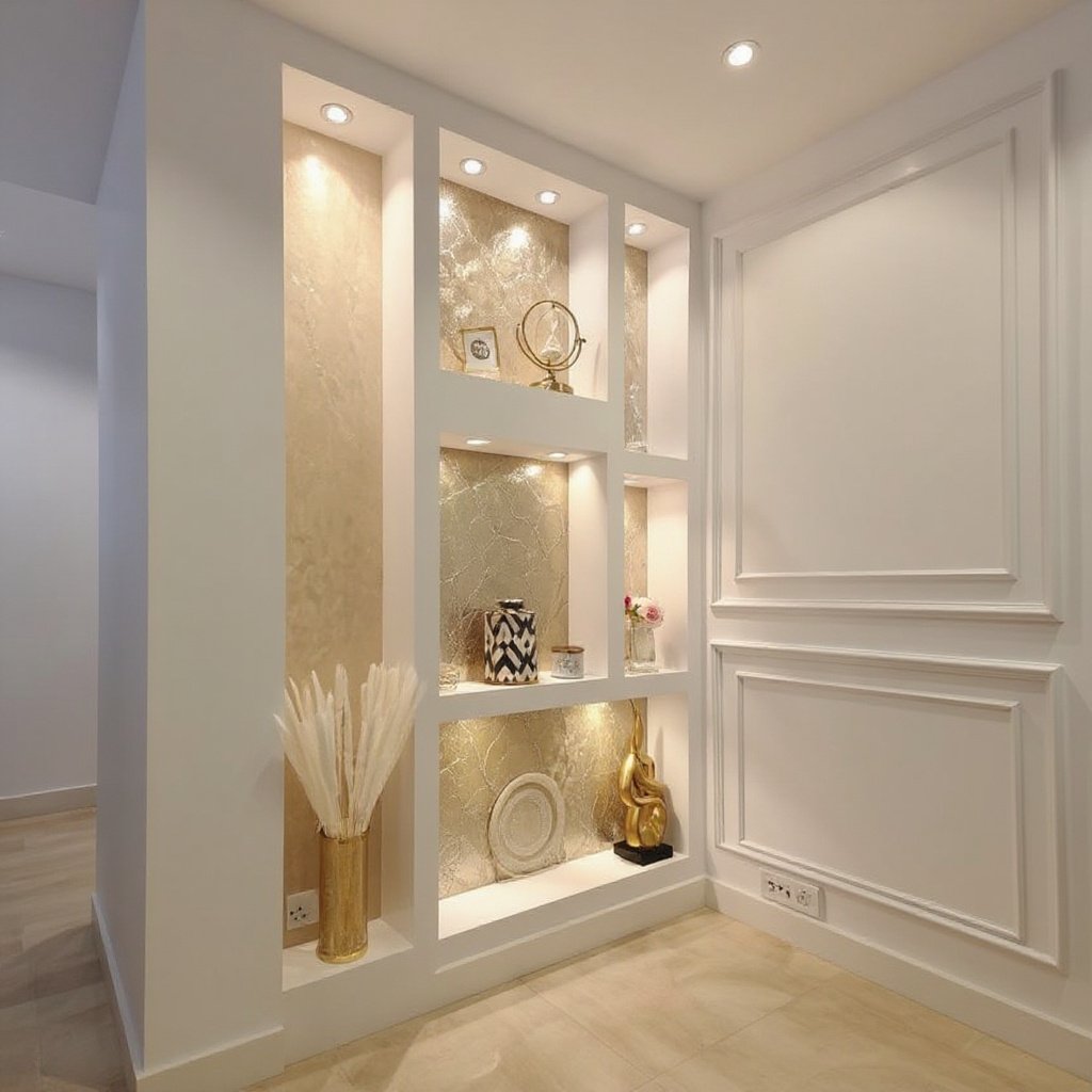 Elegant Recessed Niche Wall Showcase