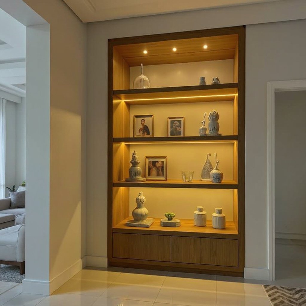 Floor to Ceiling Corner Wall Showcase