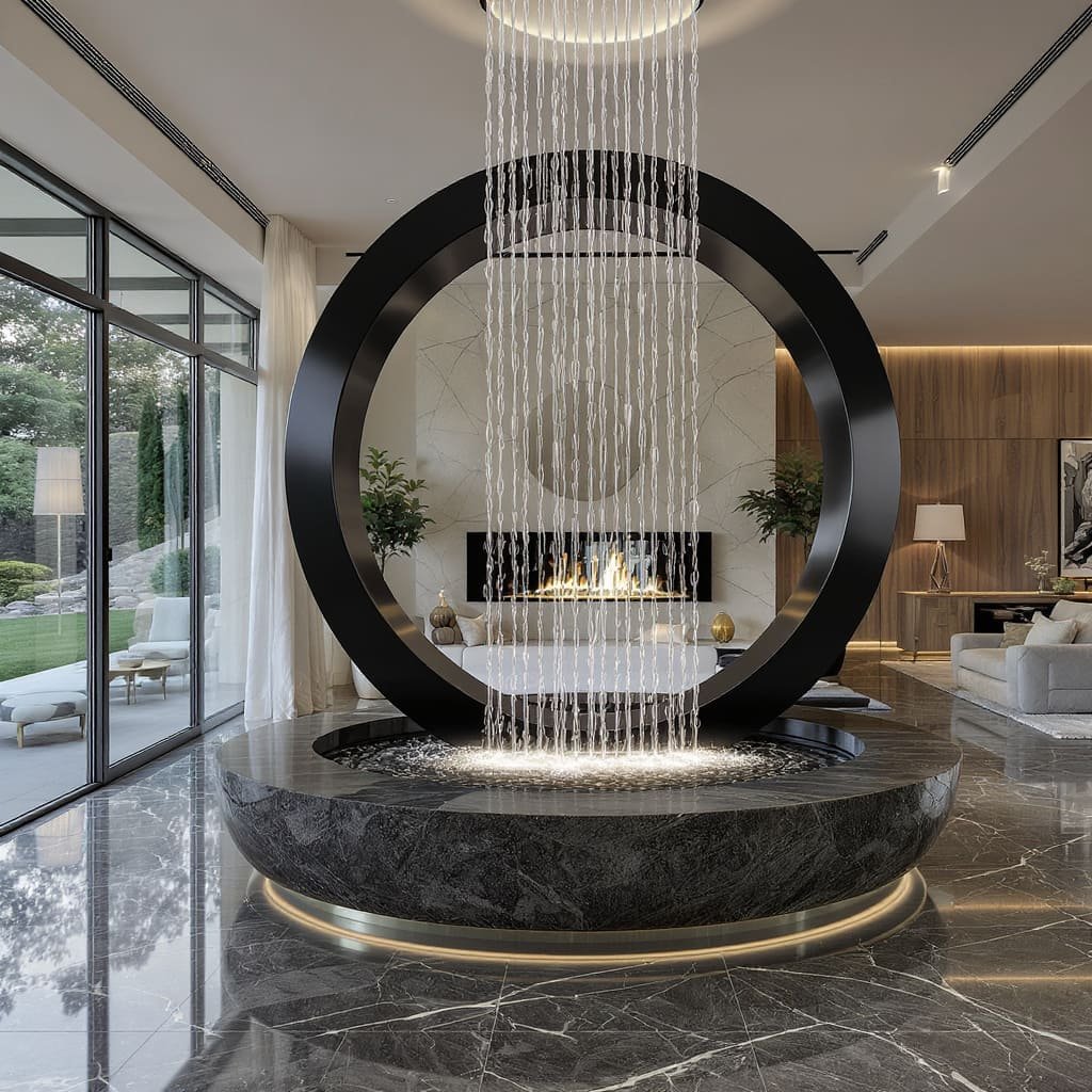 Infinity Ring Rain Curtain Floor Fountain