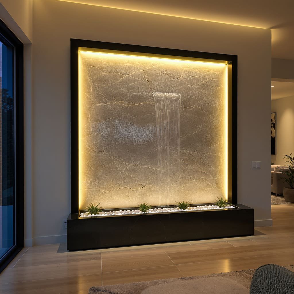 LED Framed Water Curtain Wall Fountain