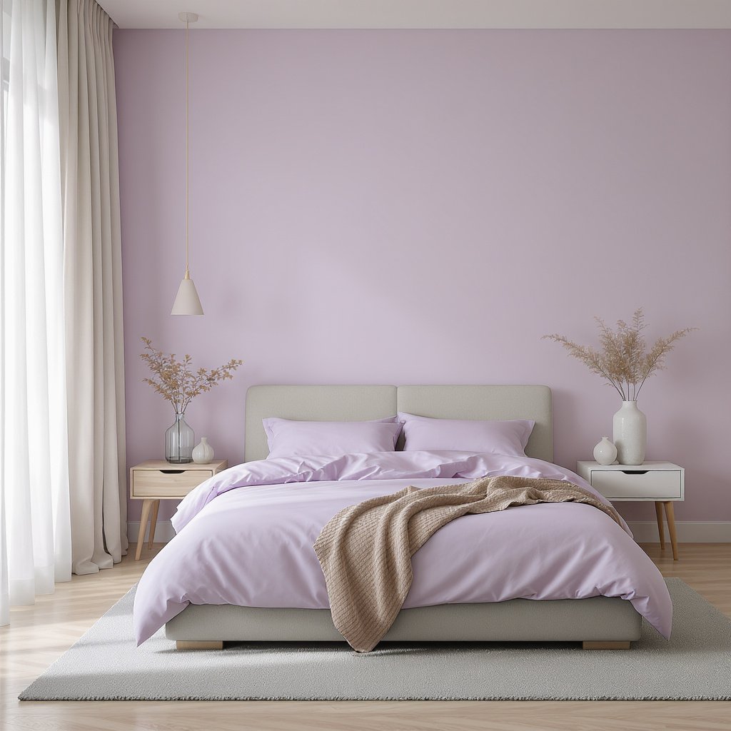 Lavender Fog and Warm Greige Bedroom Color Combination