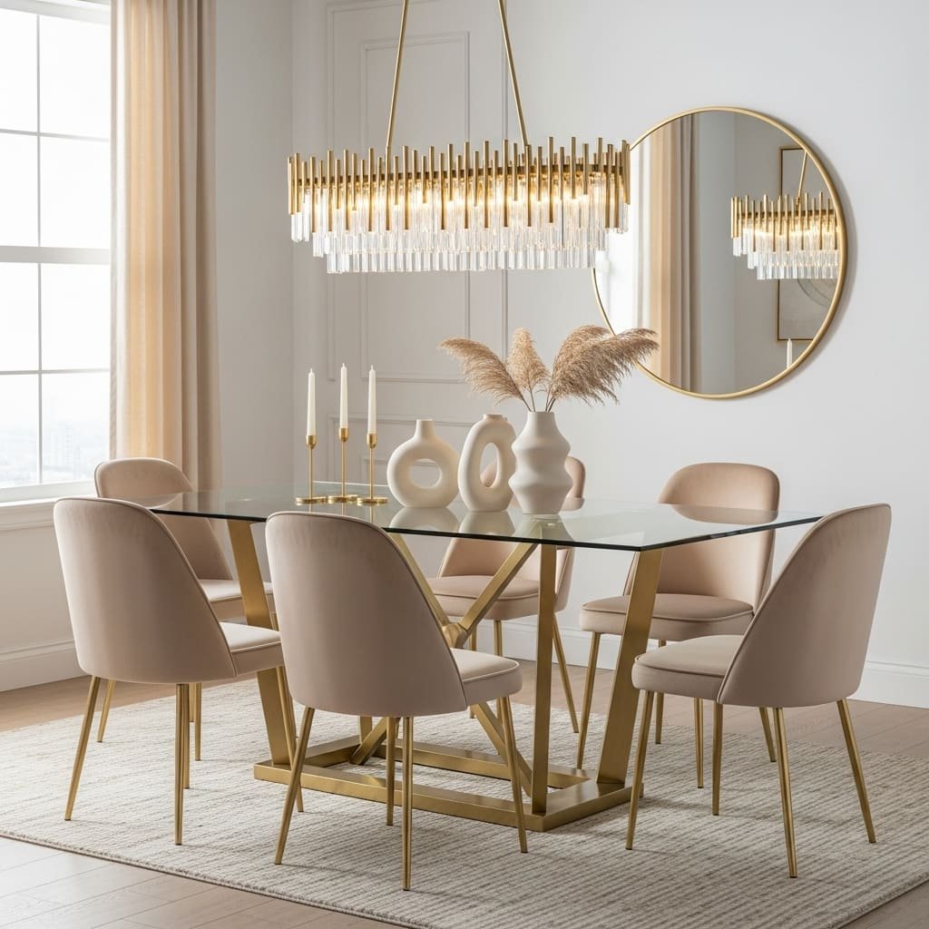 Luxury Glass Apartment Dining Set