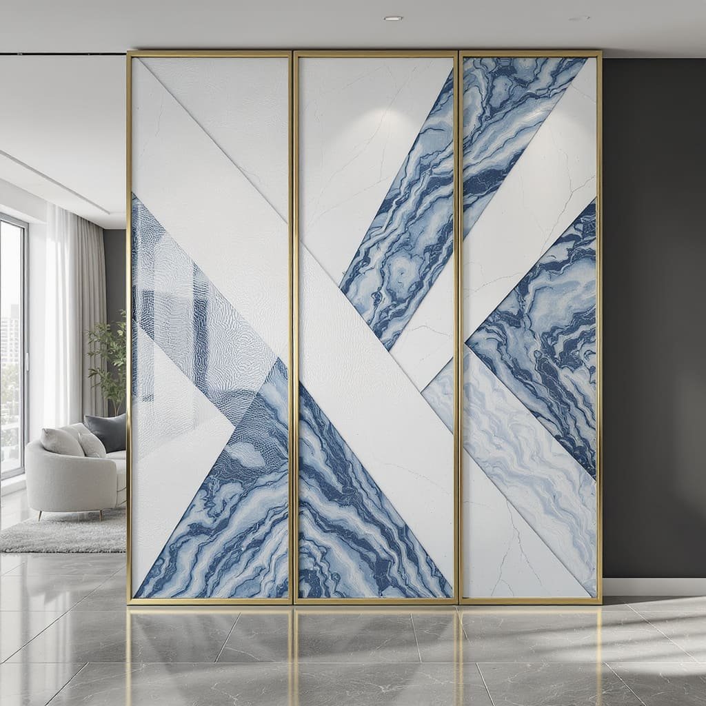 Marble Look Panel Living Room Partition Screen