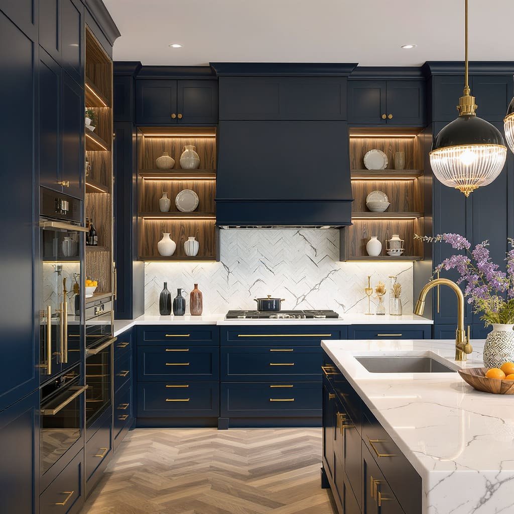 Midnight Indigo Hidden Glow Kitchen