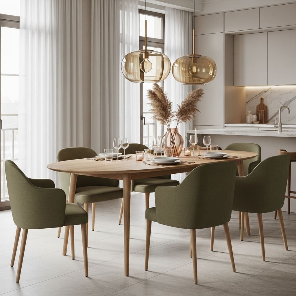 Modern Earth Tone Apartment Dining Set