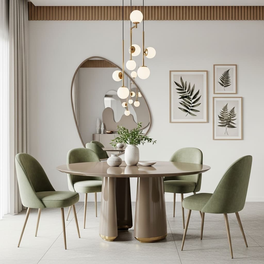 Modern Green Accent Apartment Dining Set