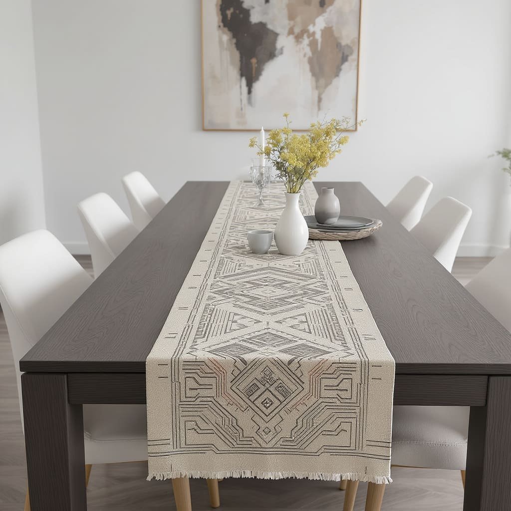 Modern Tribal Jacquard Table Runner