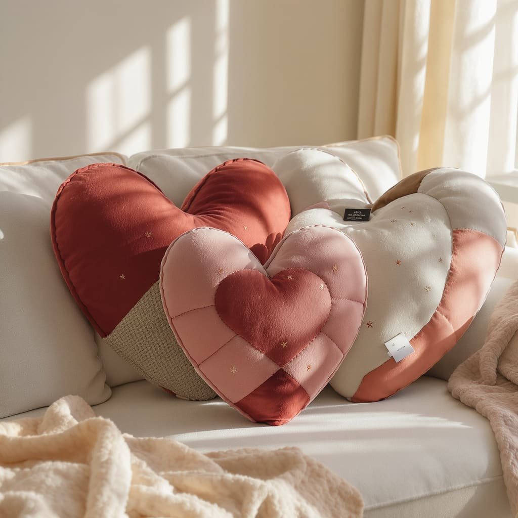 Patchwork Heart Throw Cushions