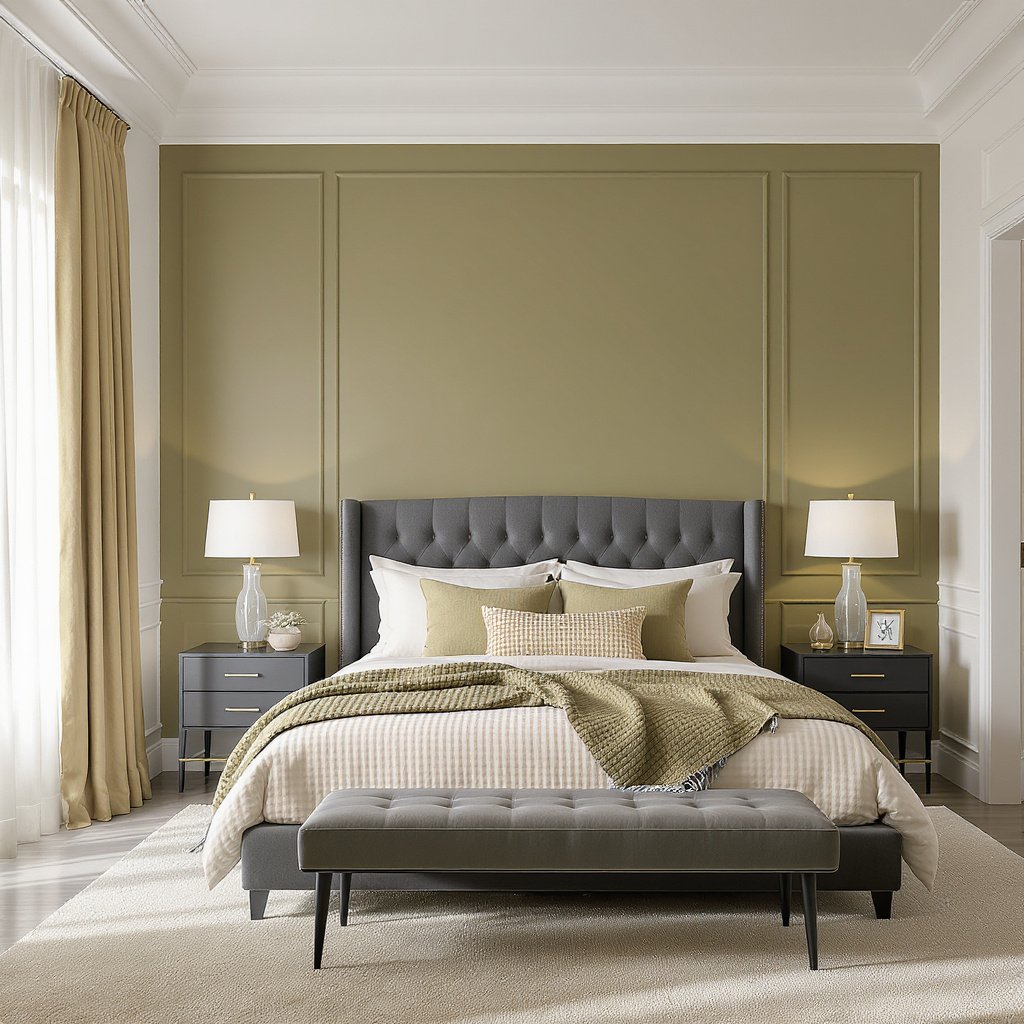 Sage Olive and Warm White Bedroom Color Combination