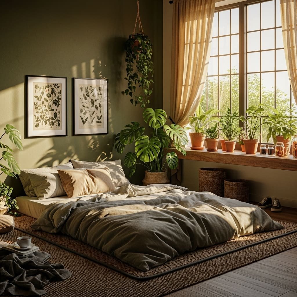 Sunlit Plant Corner Floor Bed Setup