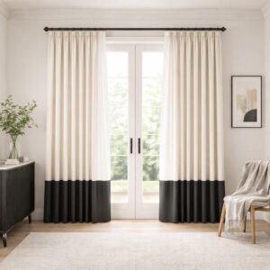 Two Tone Color Block Curtain Panels