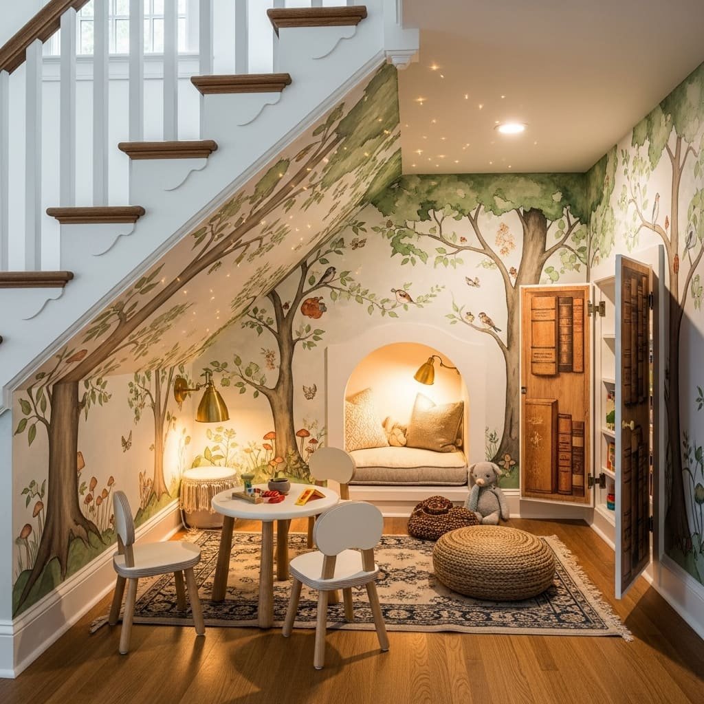 Understairs Storybook Playroom With Secret Reading Cubby