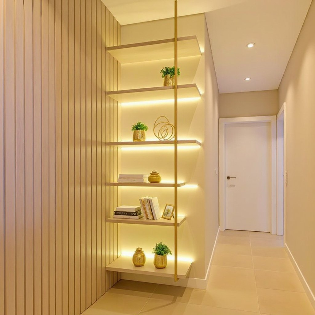 Vertical LED Hallway Wall Showcase