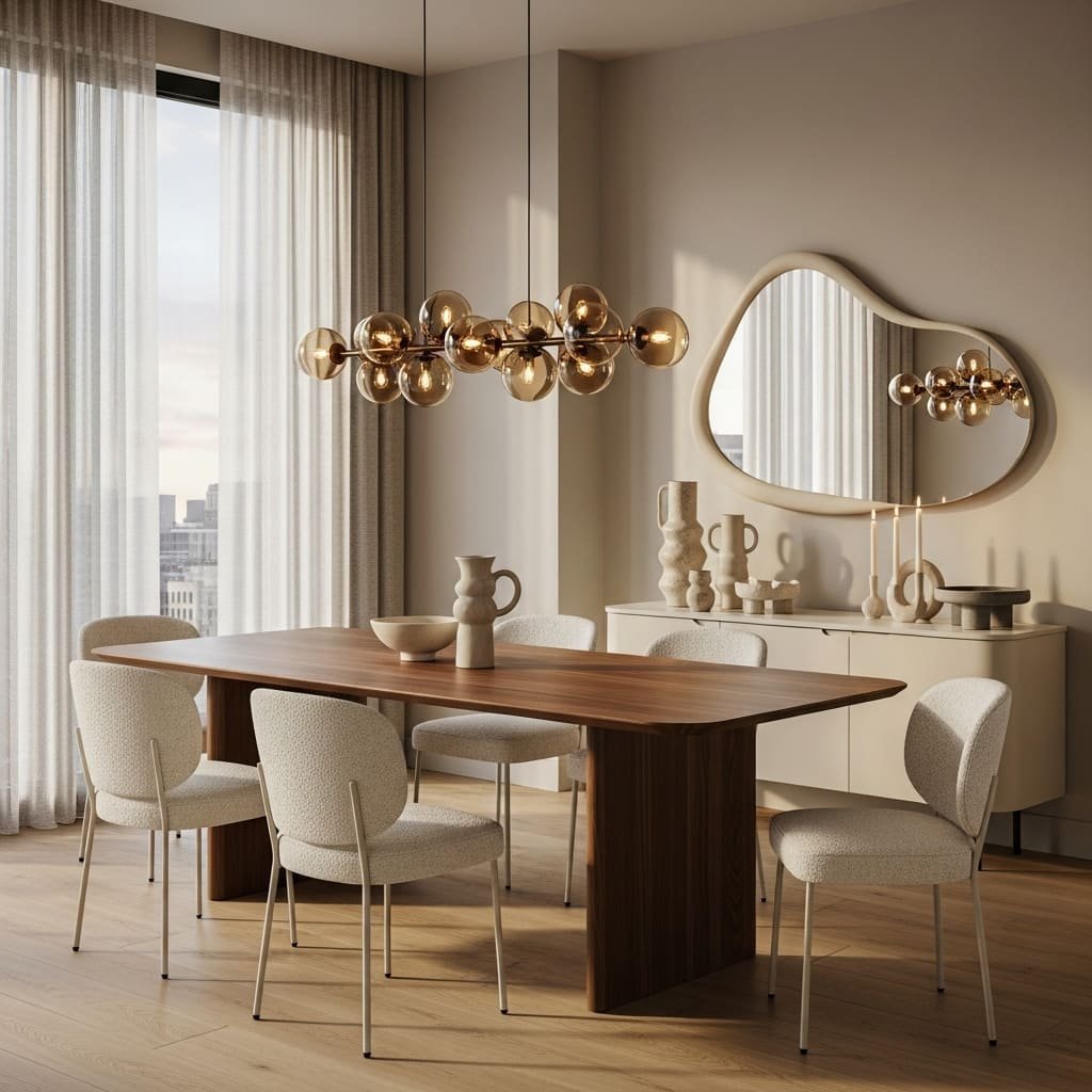 Warm Contemporary Apartment Dining Set