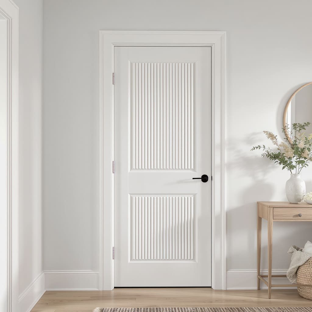 White Fluted Panel Bedroom Door