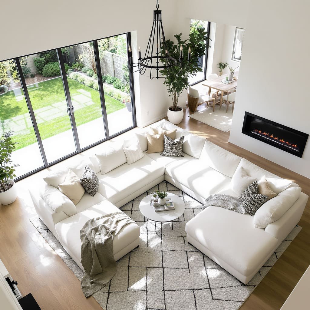 White U Shape L Shape Sofa Sectional