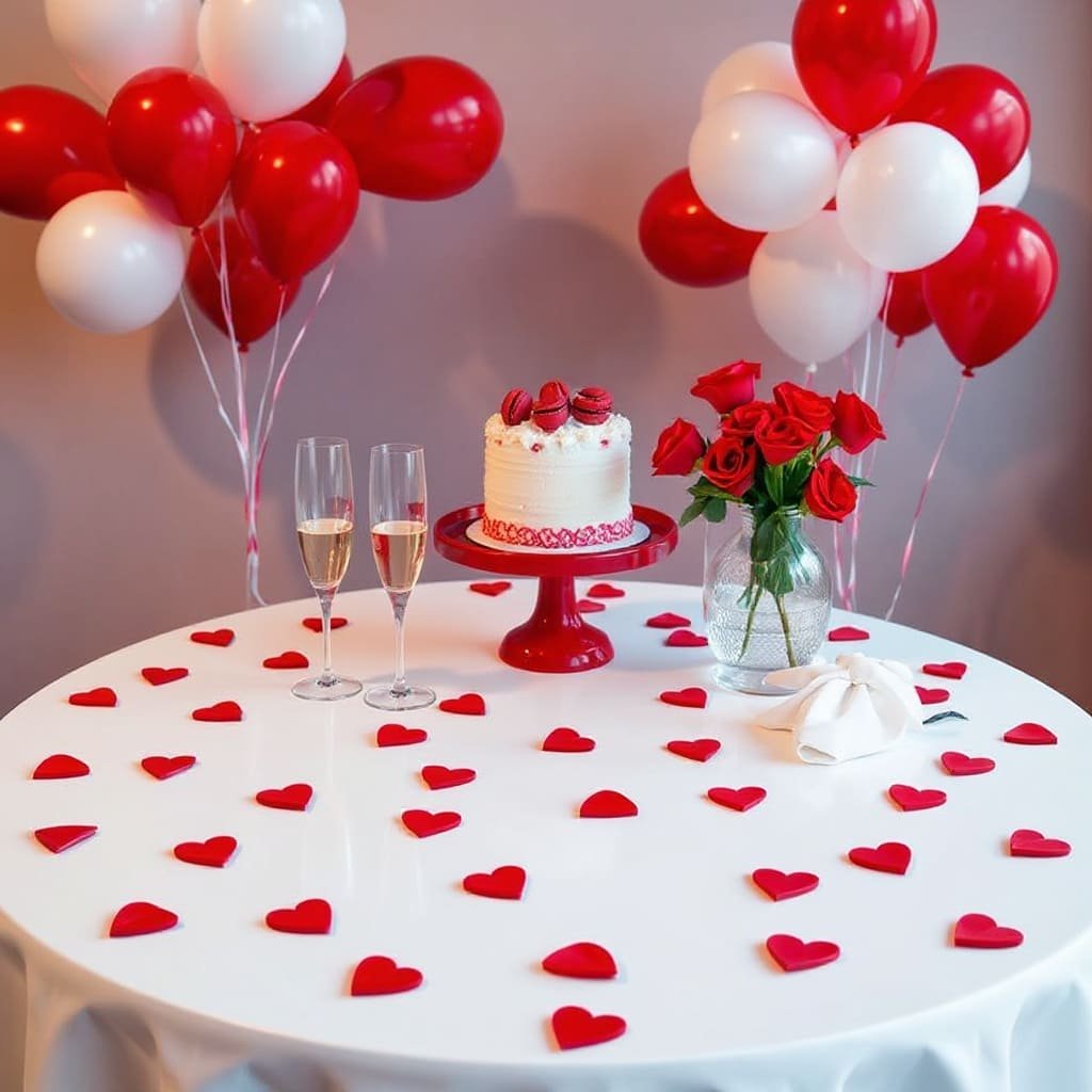 Balloon Cake Valentine’s Day Table Decor
