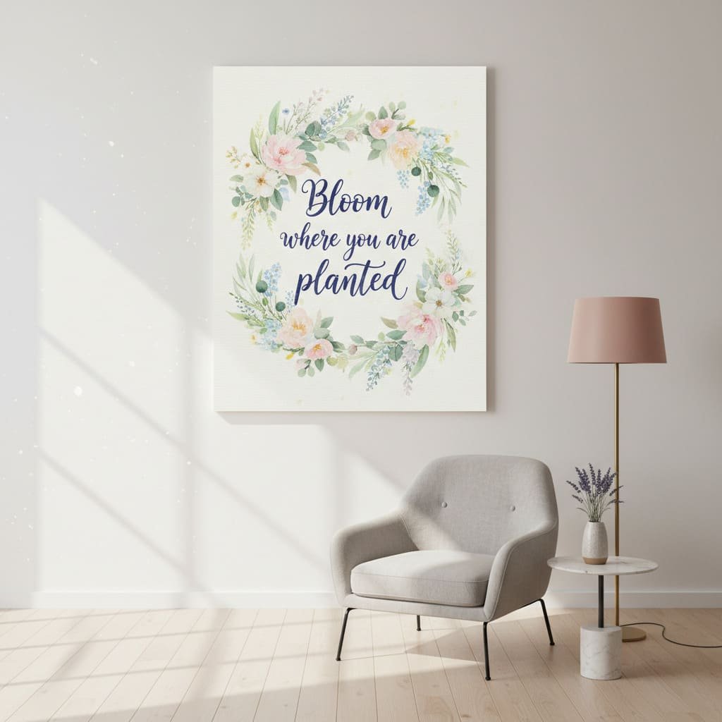 Bloom Floral Inspirational Spring Canvas