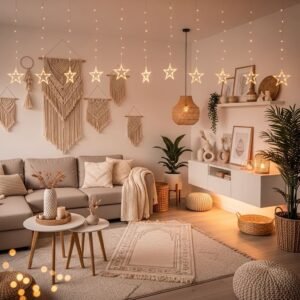 Boho Star Canopy Ramadan Prayer Corner
