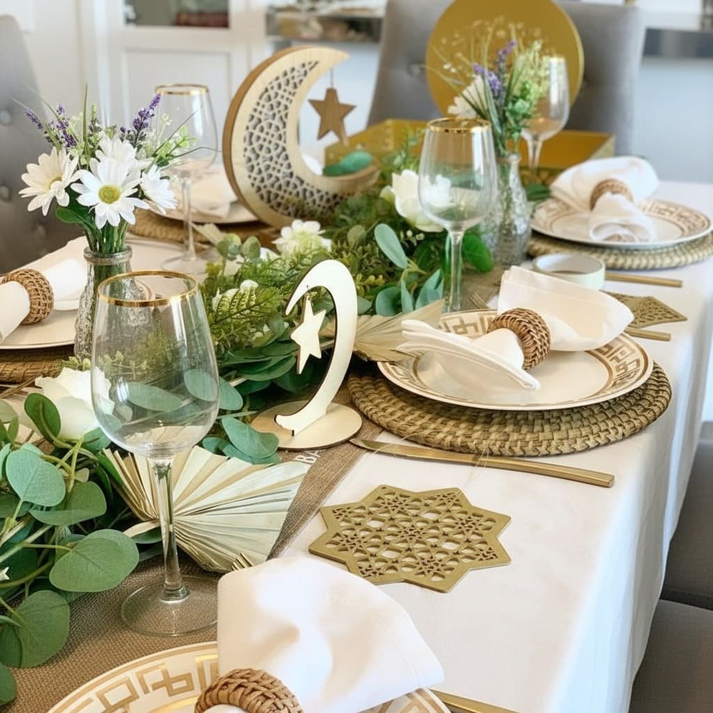 Botanical Crescent Ramadan Tablescape
