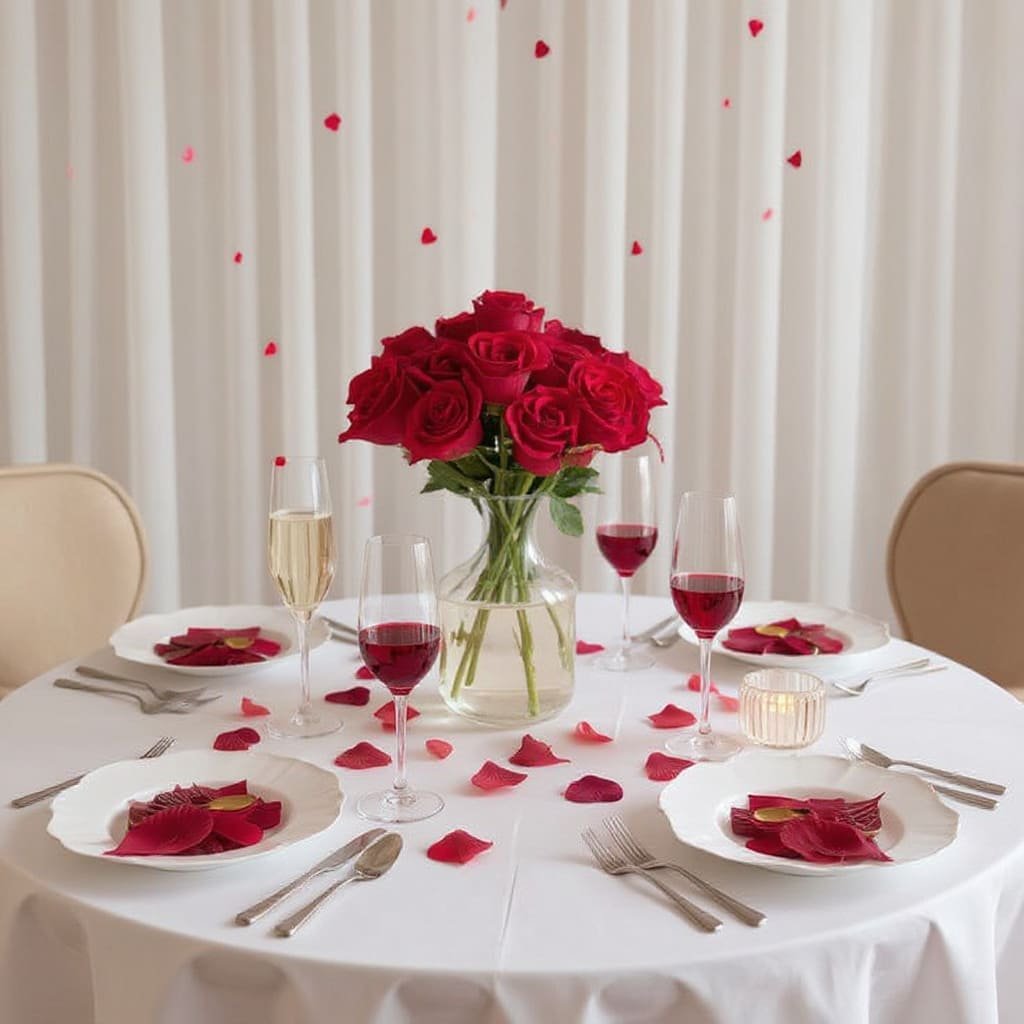 Classic Rose Centerpiece Valentine’s Day Table Decor